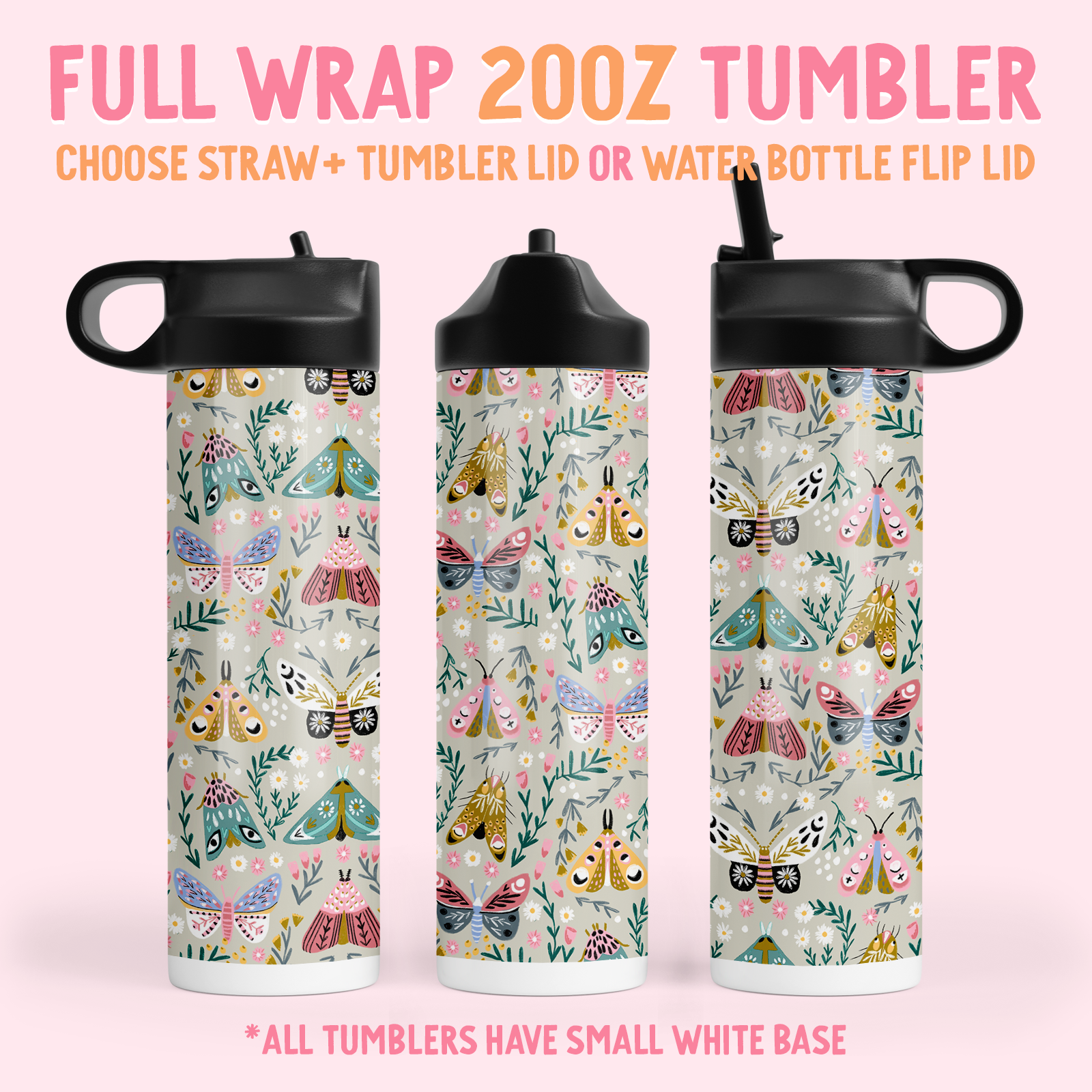 Butterflies Flip-Top Water Bottle