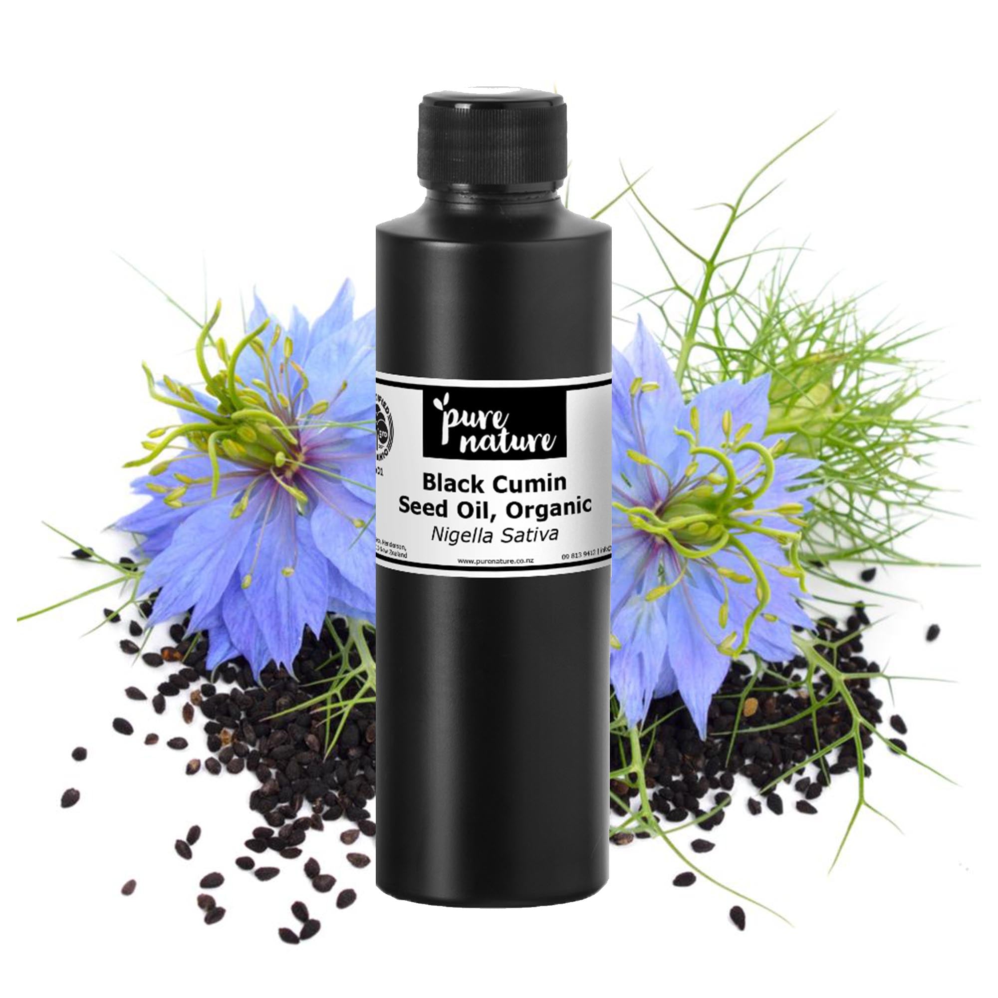 Black Cumin Seed Oil, Organic - PureNature NZ