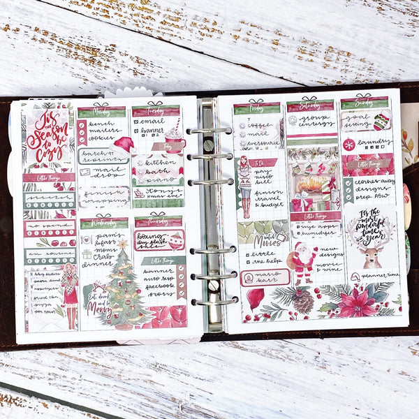 Weekly Planner with Christmas Stickers