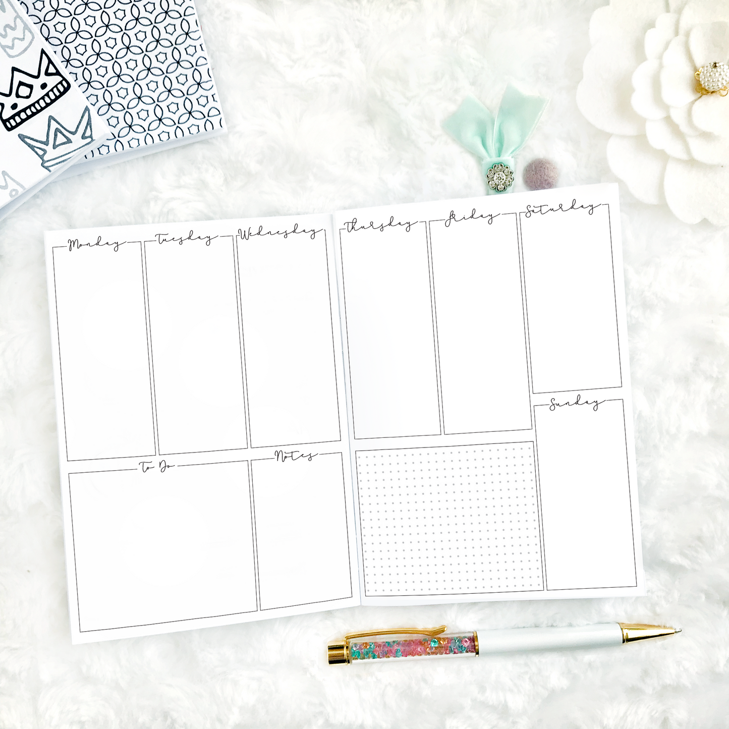 Undated Script All Inclusive Monthly Planning Insert | Printable