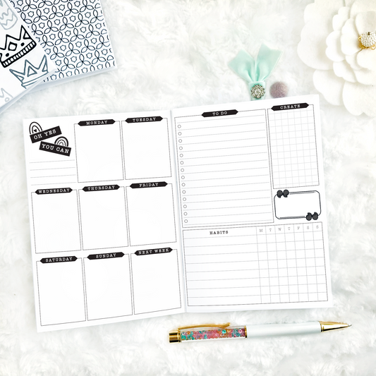 Weekly Admin Planner Inserts, Sunday Start