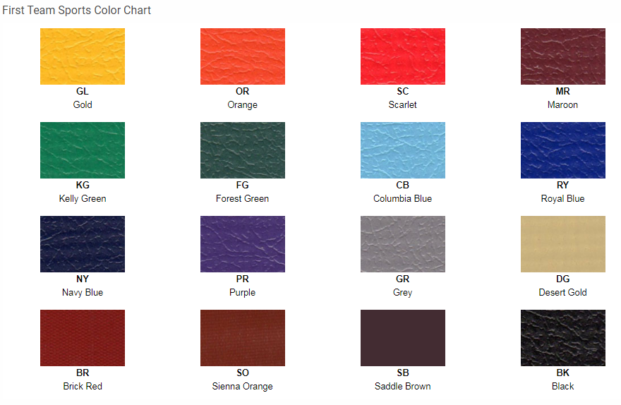 First Ten Sports Colors Chart