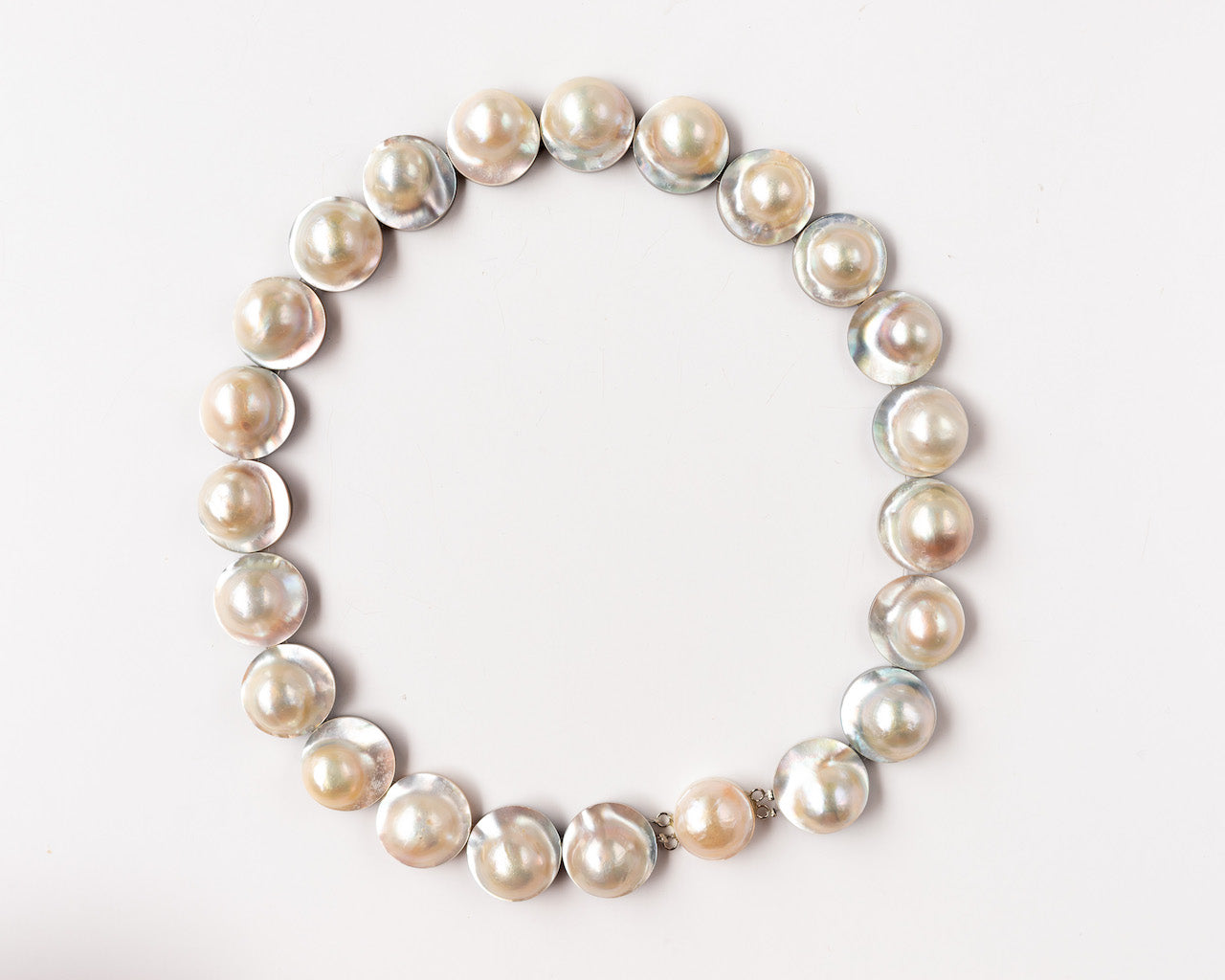 white mabe pearl necklace