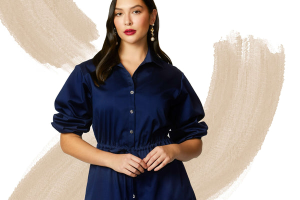 Cara Navy Shirtdress