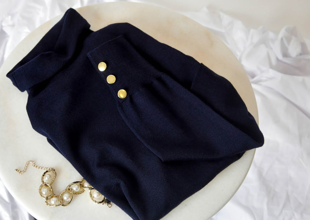 Blair Navy Turtleneck Sweater