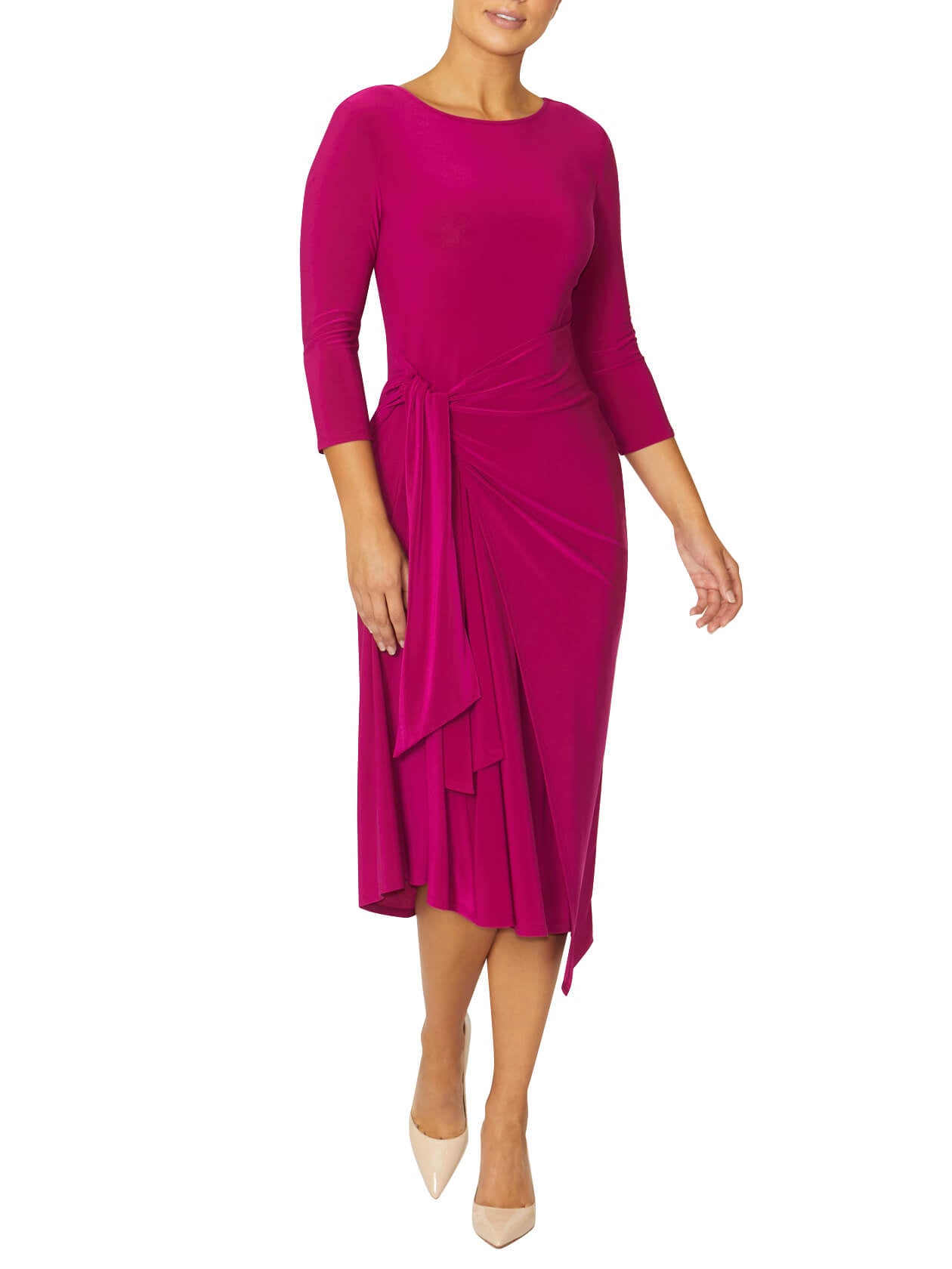 Loren Fuchsia Pink Jersey Dress