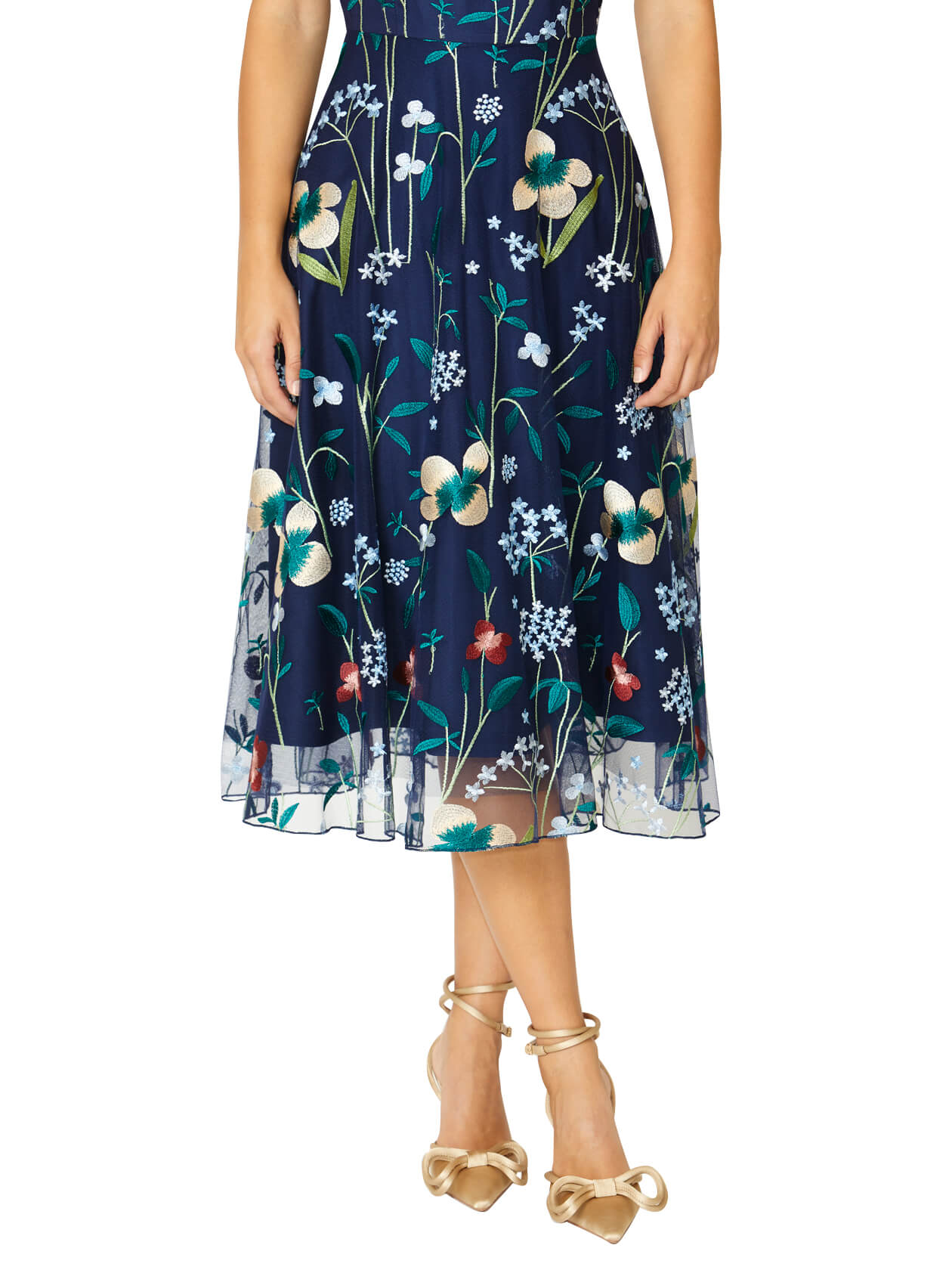 Leila Navy Floral A-Line Dress