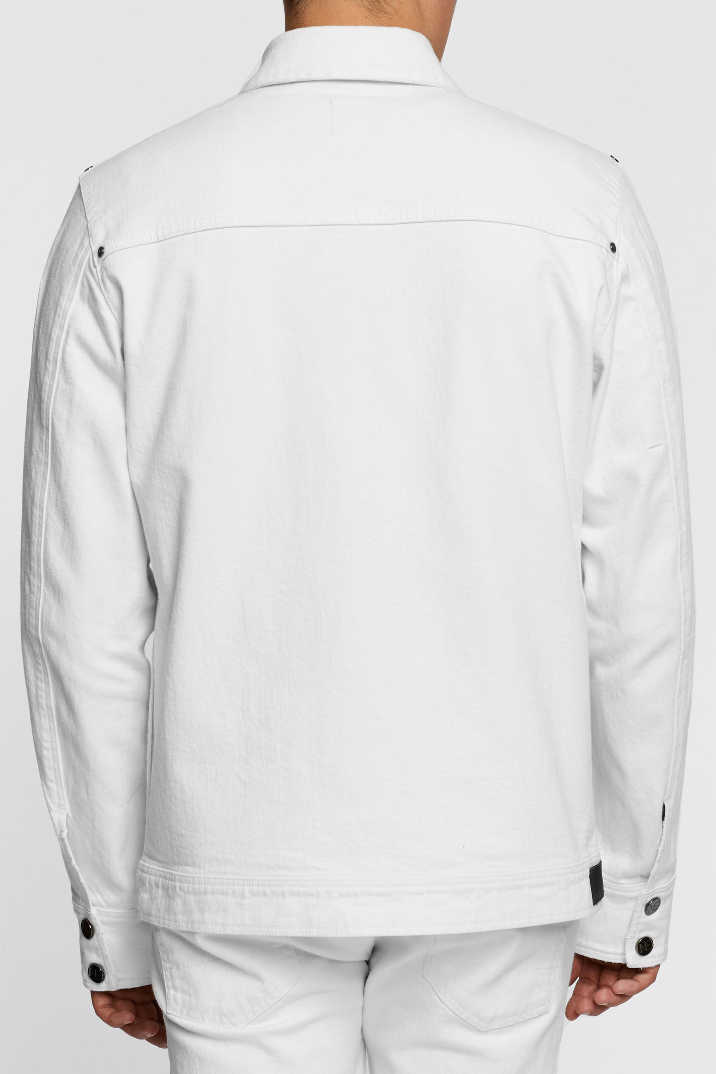 men's white denim jacket