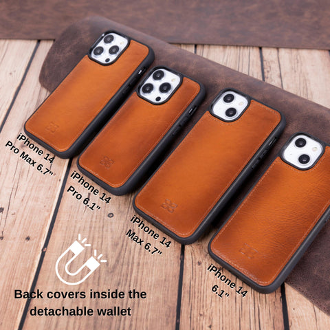 leather back cover case for iphone 14 series