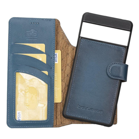 blue colored leather wallet for google pixel 7