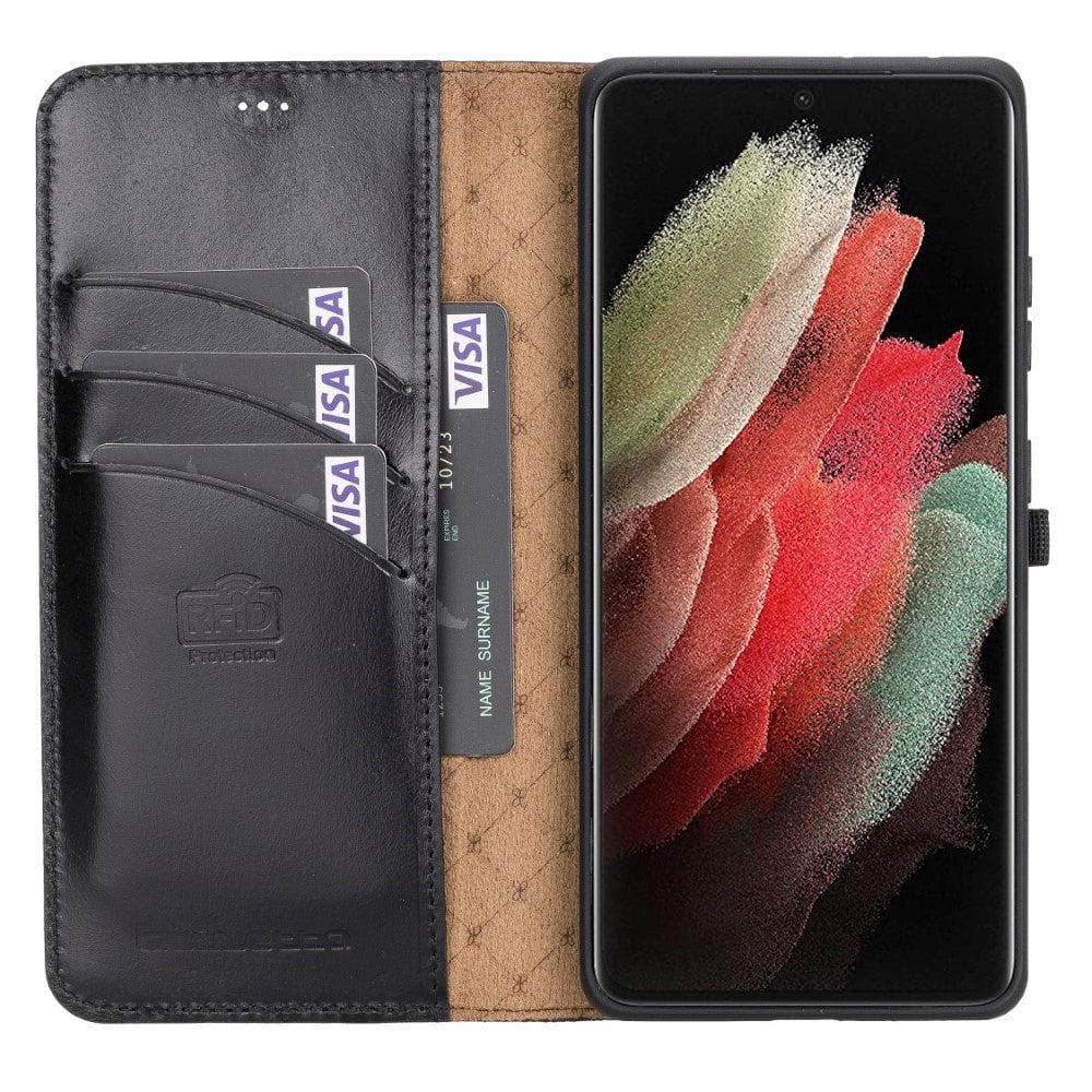 Non-Detachable Leather Wallet Cases for Samsung Galaxy S21 Series ...