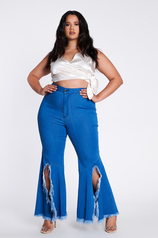 split flare jeans