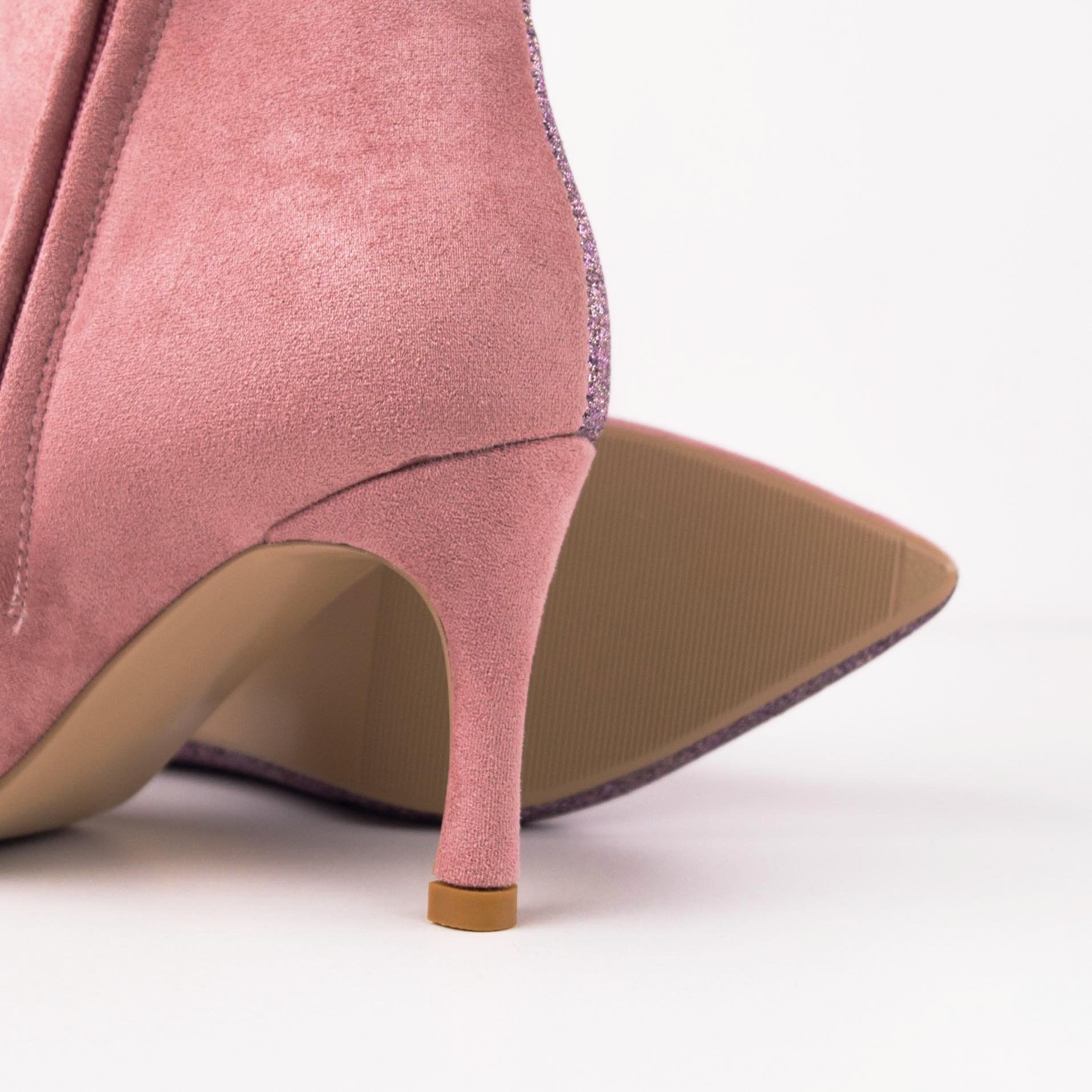 DESTINY Duo Pink Glitter-Suede Ankle 