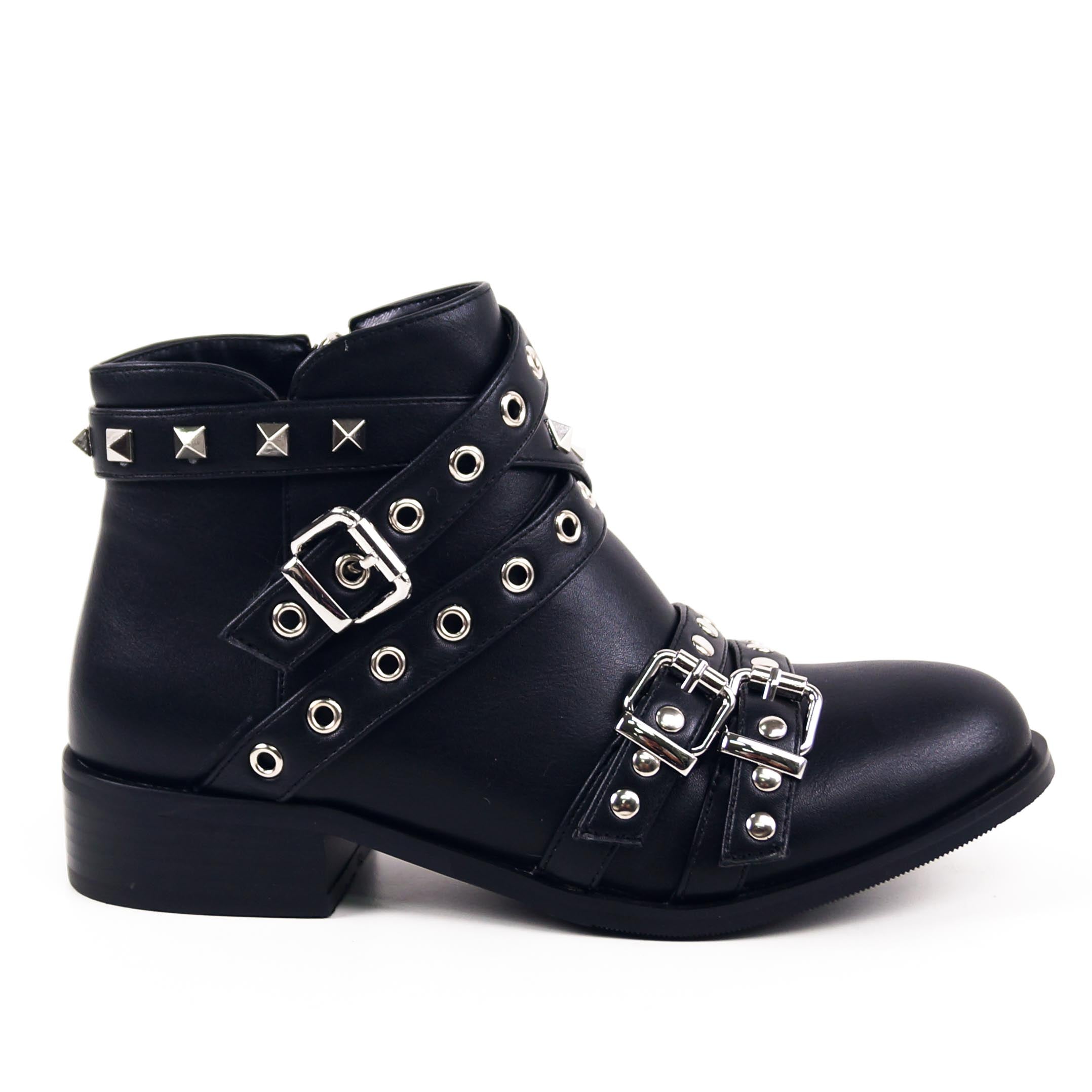 heeled biker boots