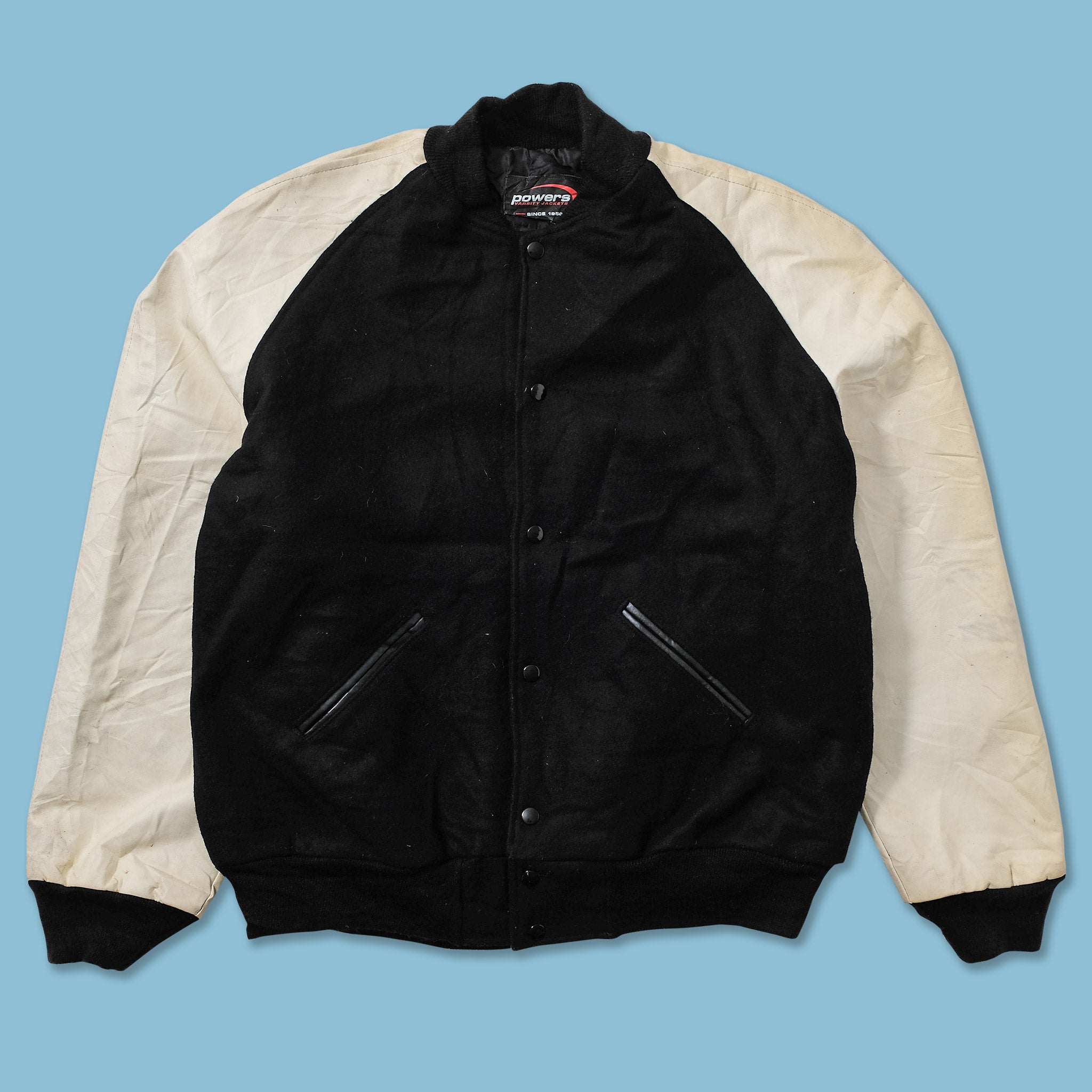 image of Vintage Wool Leather Varsity Jacket Large