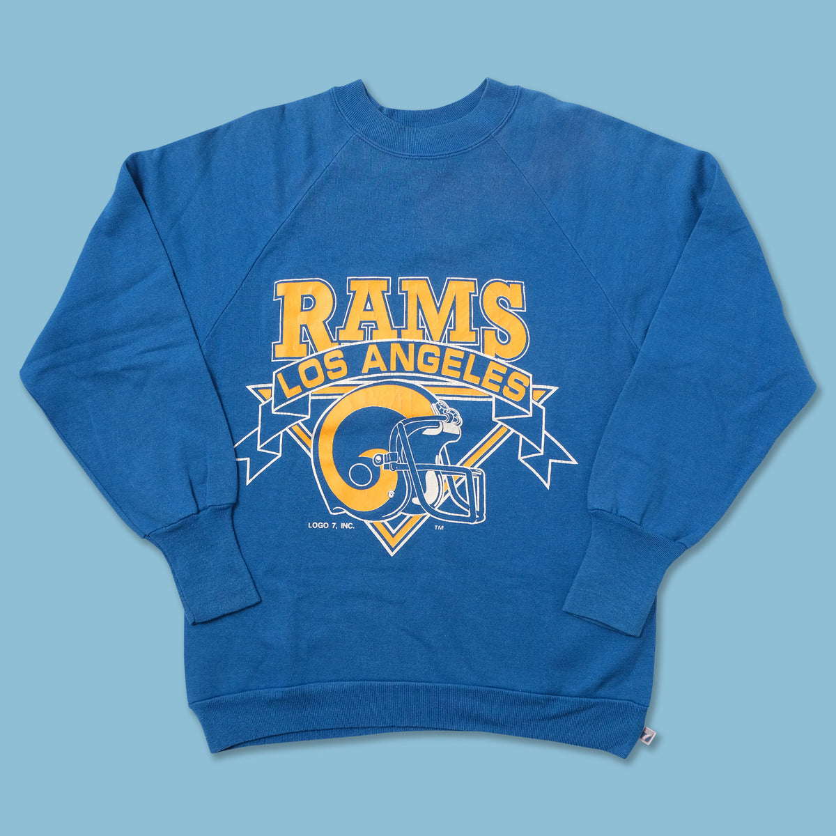 Vintage 80s LA Rams Sweatshirt XL Deadstock Pickler 87 Big Helmet