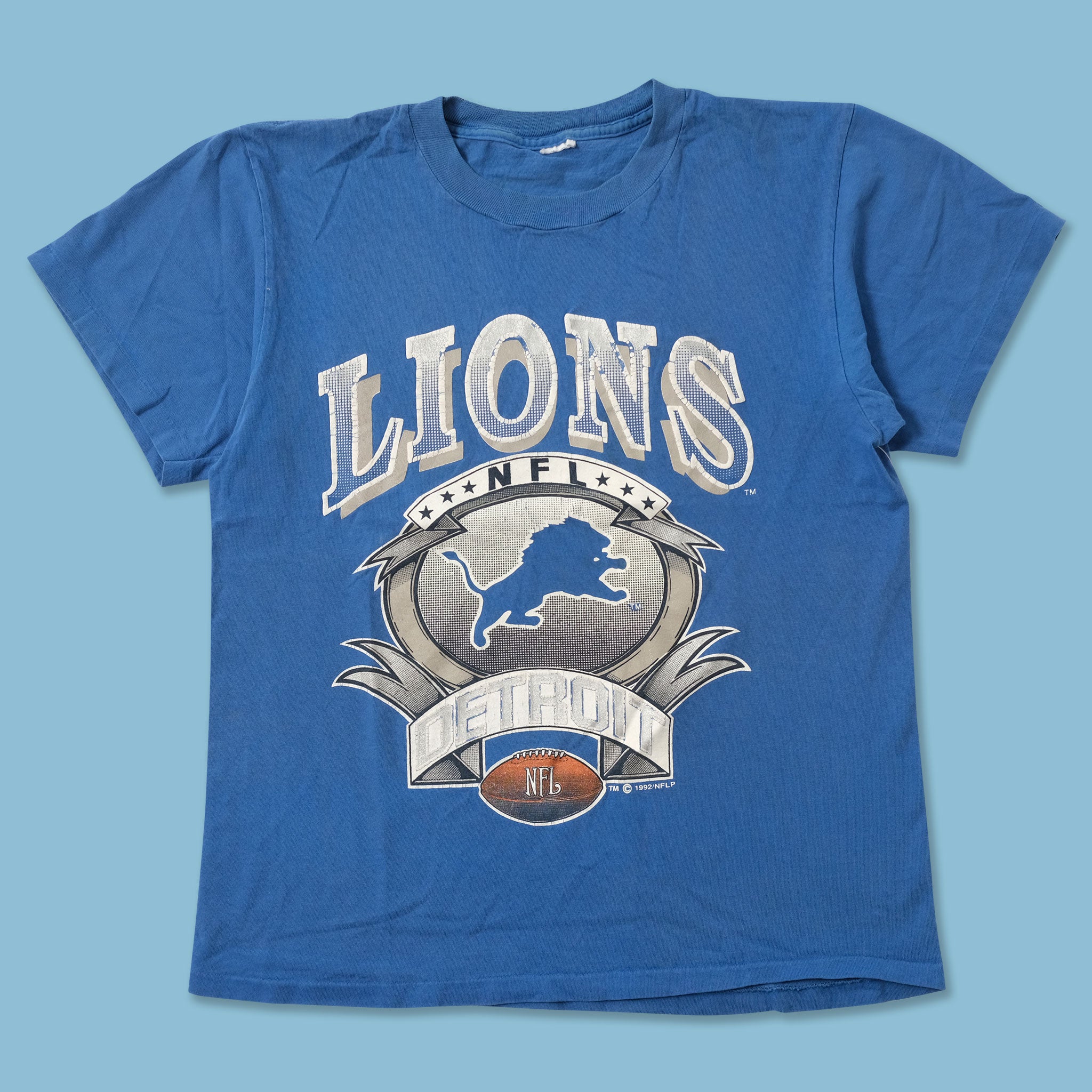 Vintage NFL Detroit Lions Spellout Grey T-Shirt