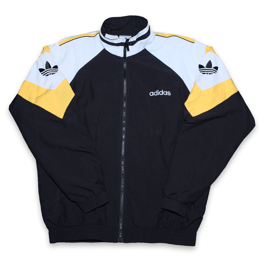 black and yellow adidas track jacket