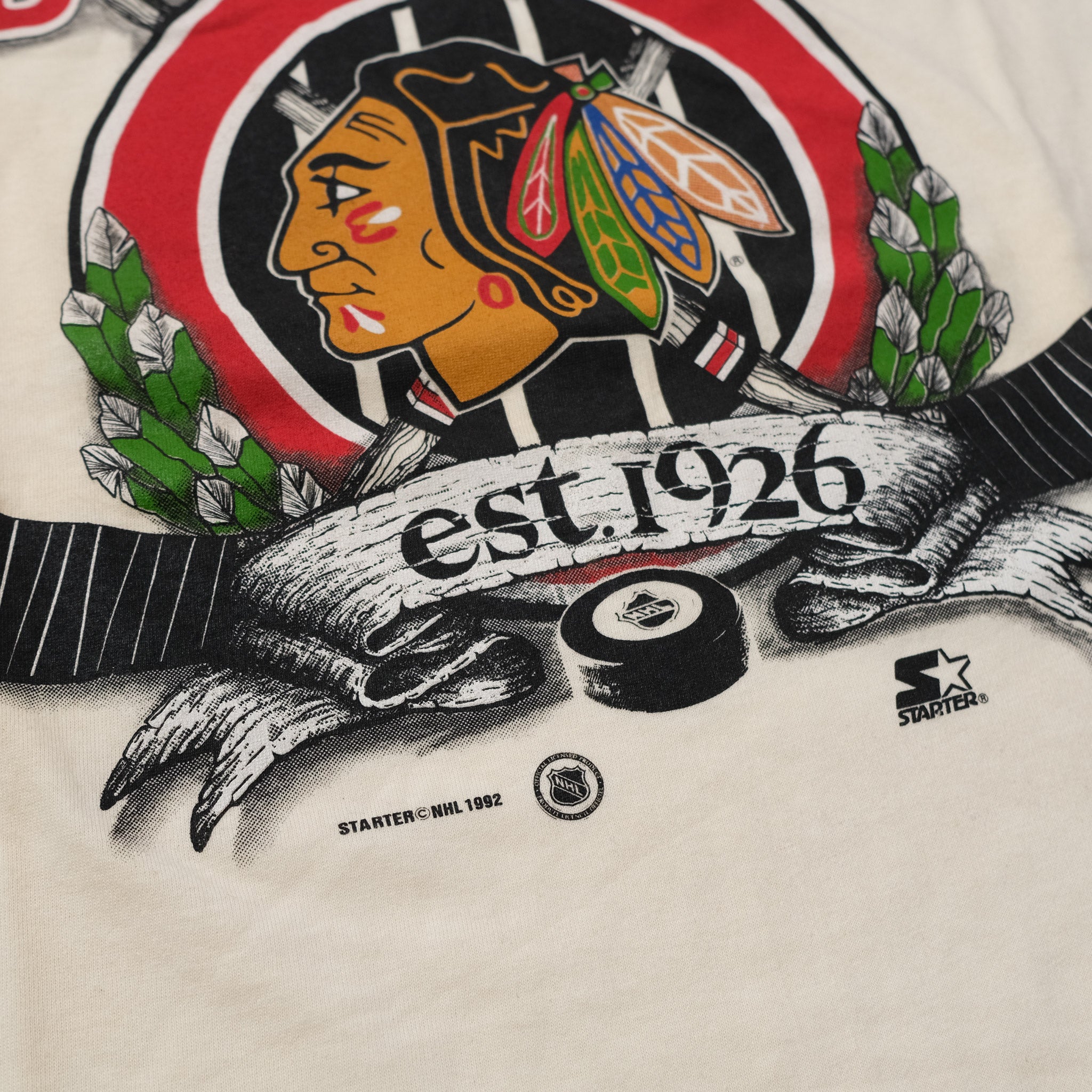 Vintage Deadstock 1992 Starter Chicago Blackhawks T-Shirt Medium