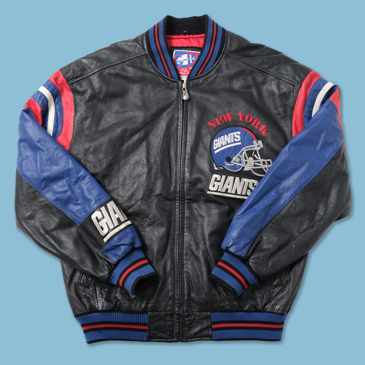 Vintage New York Giants Leather Jacket Large | Double Double Vintage
