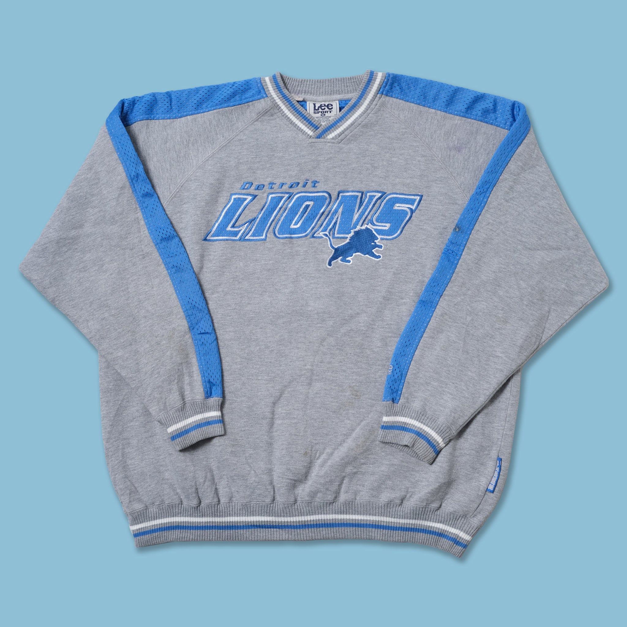 Detroit Lions 11 Blue Vintage Applique Long Sleeve Shirt By Reebok