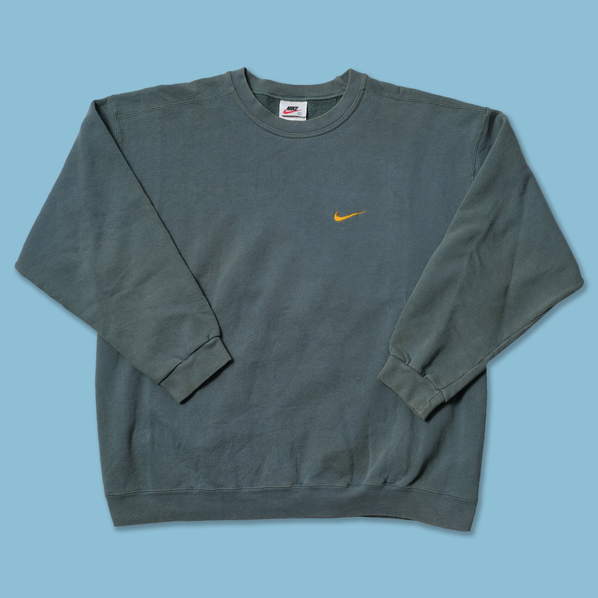 nike yellow swoosh sweatshirt