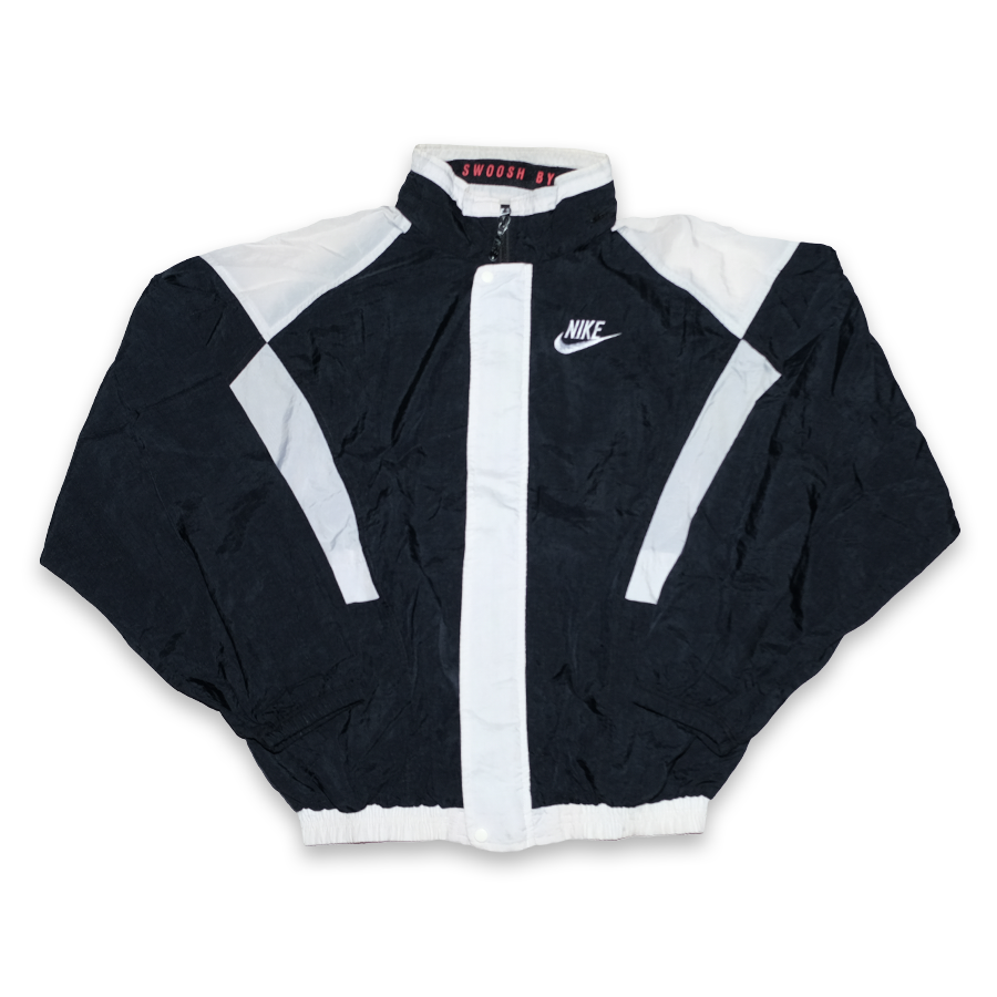 vintage nike windbreaker black and white