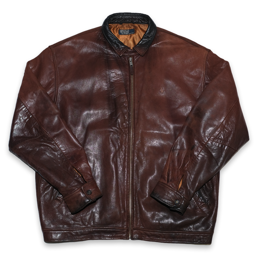 Top 48+ imagen vintage ralph lauren leather jacket