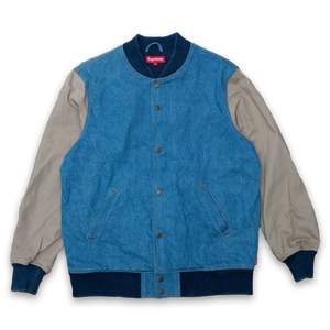 supreme denim twill varsity jacket