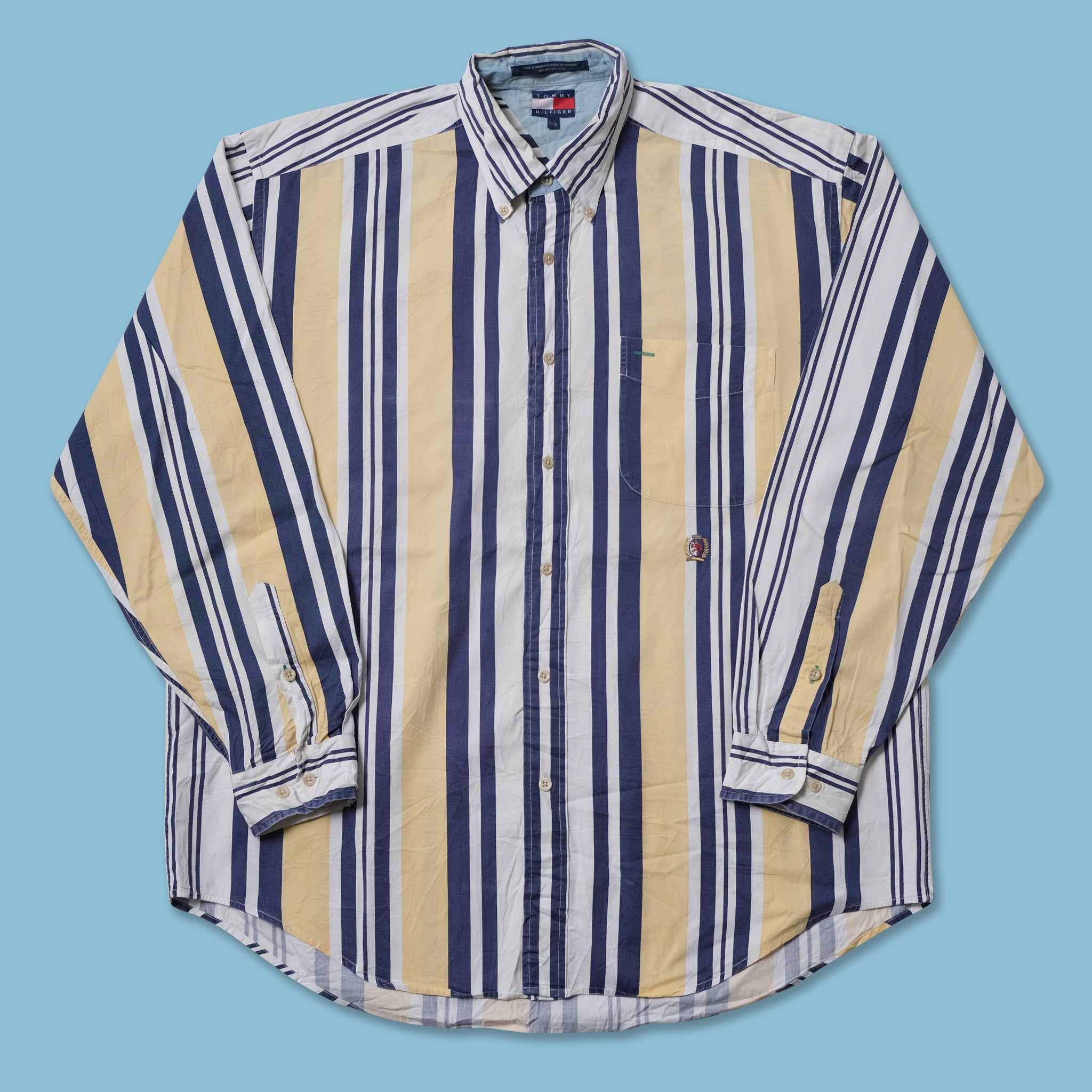 Vintage Tommy Hilfiger Crest Logo Shirt Large / XLarge – Double Double ...