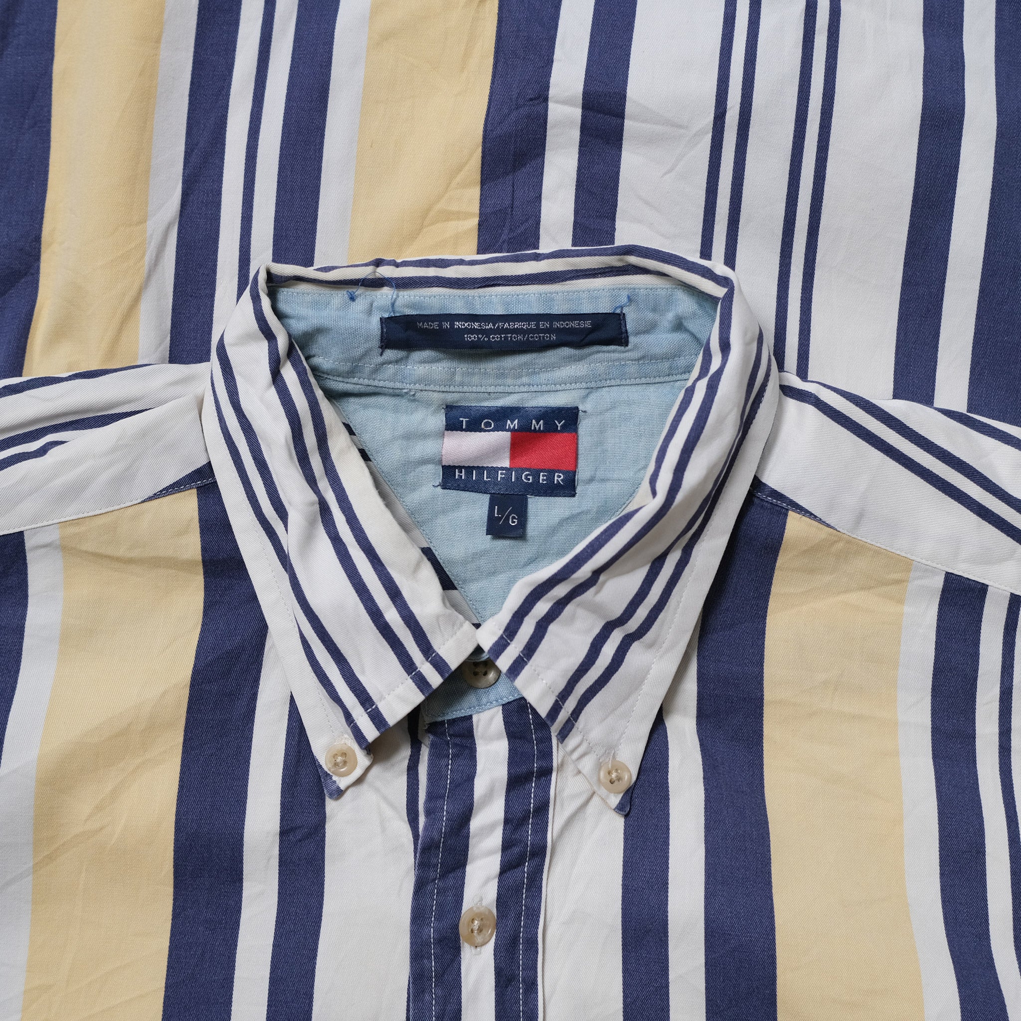 Vintage Tommy Hilfiger Crest Logo Shirt Large / XLarge – Double Double ...