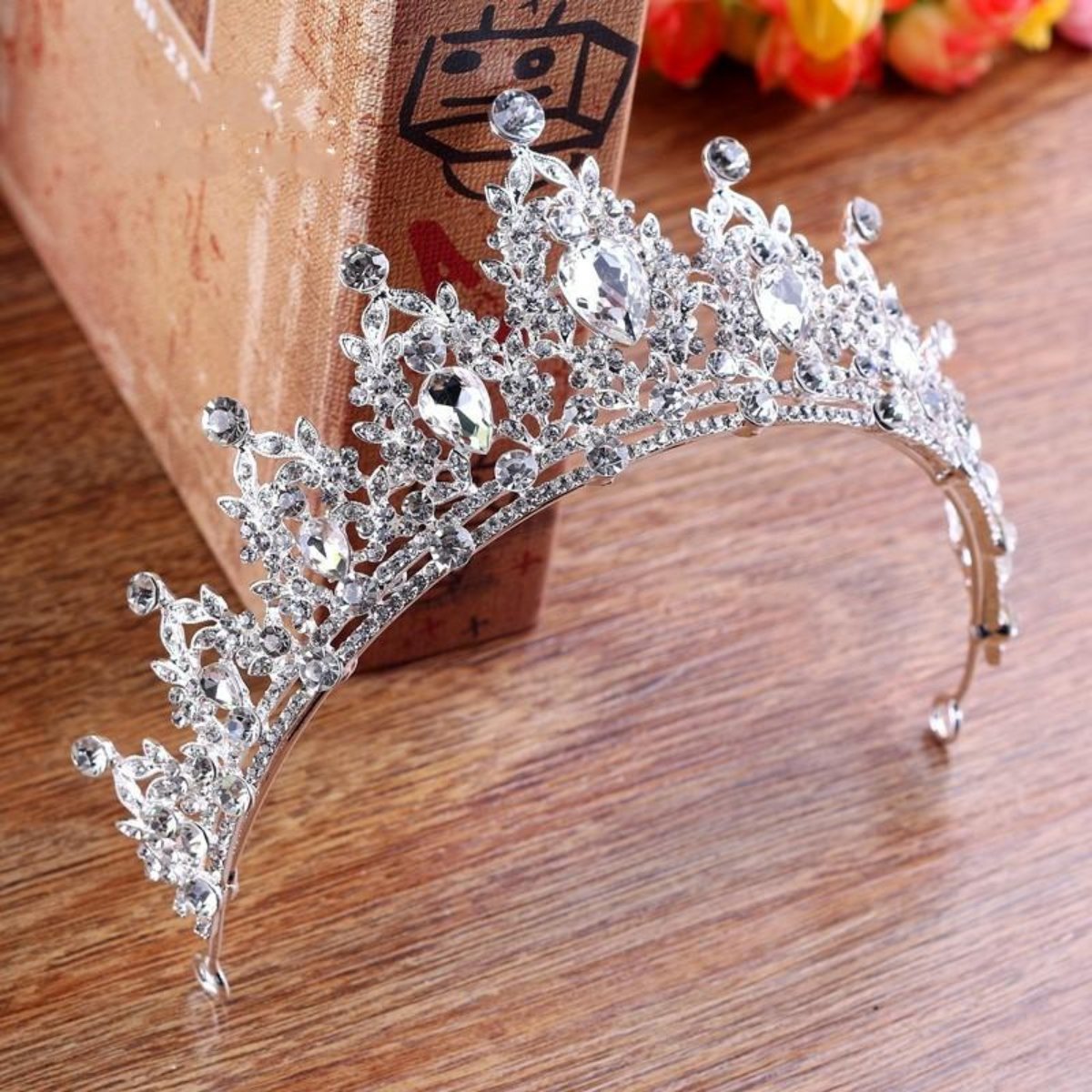 Baroque Vintage Silver Crystal Wedding Tiaras And Crowns Cosplay