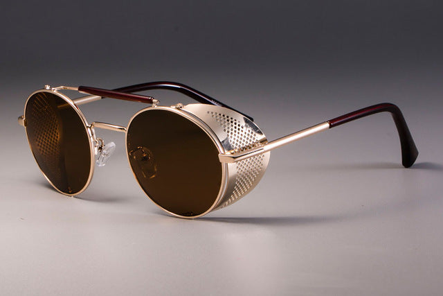 Steampunk Goggles Sunglasses Men Women Cool Shades Retro Round