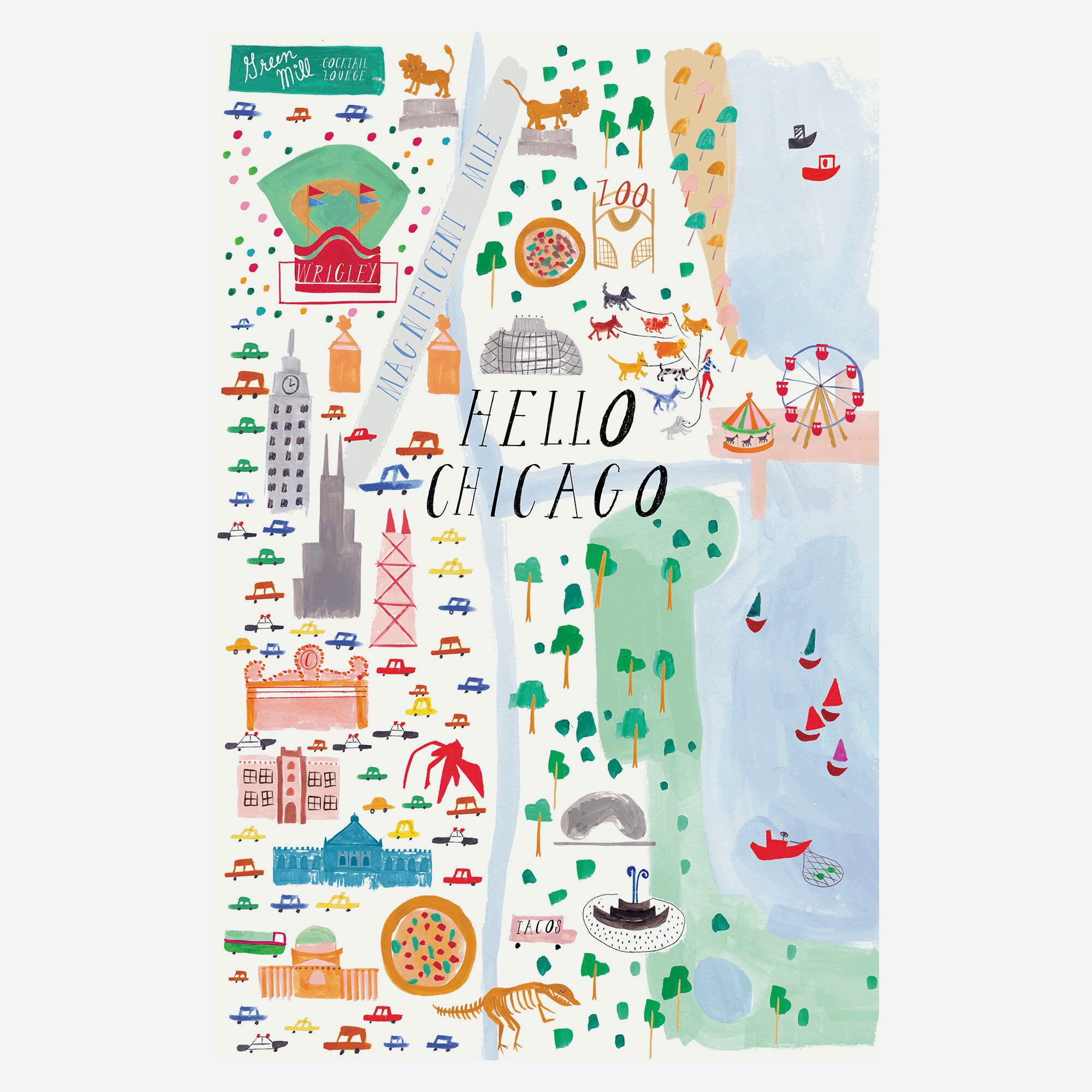 Hello Chicago Art Print