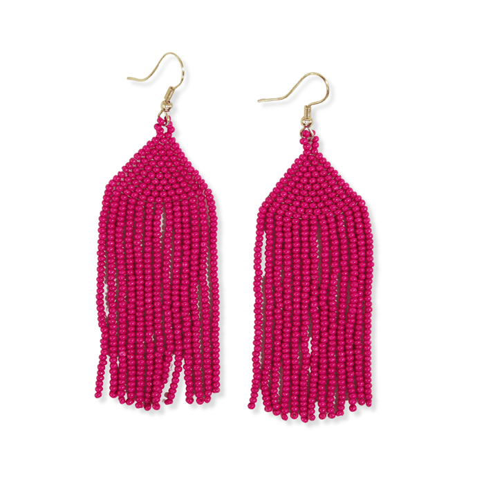 INK+ALLOY Brooke Split Diamond Beaded Fringe Earrings