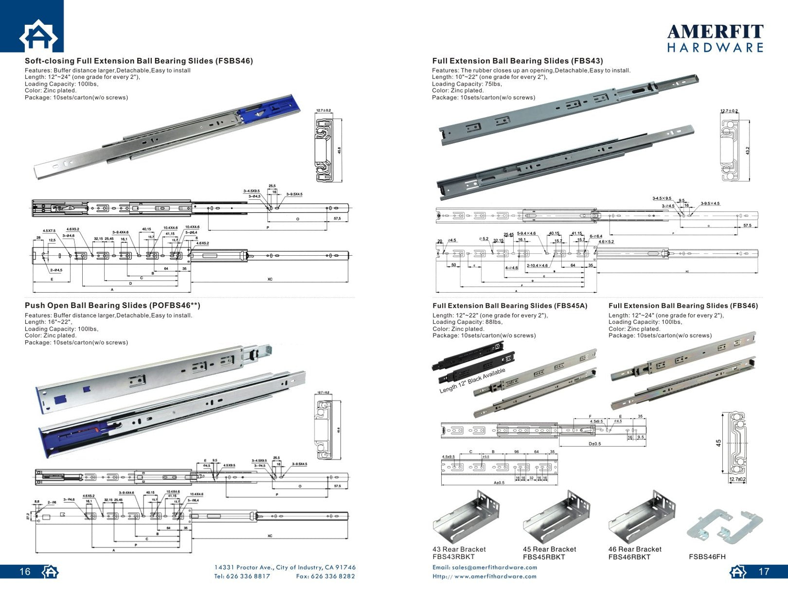 Amerfit ball bearing slides