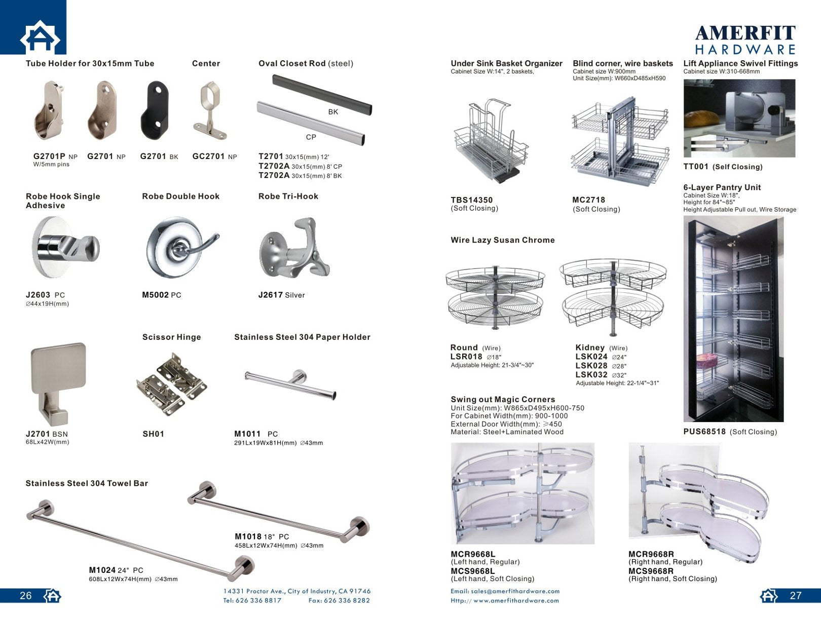 Amerfit towel bars robe hook organizers lazy susans magic corners