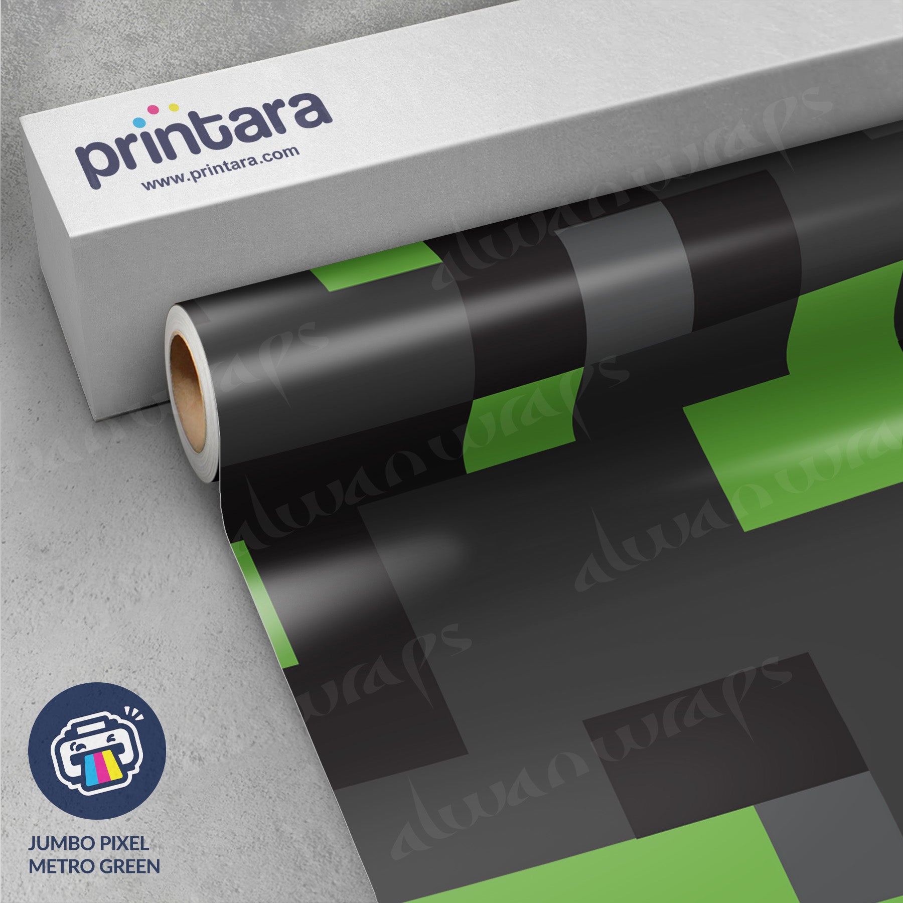Printara Jumbo Pixel Metro Green Vinyl Wrap