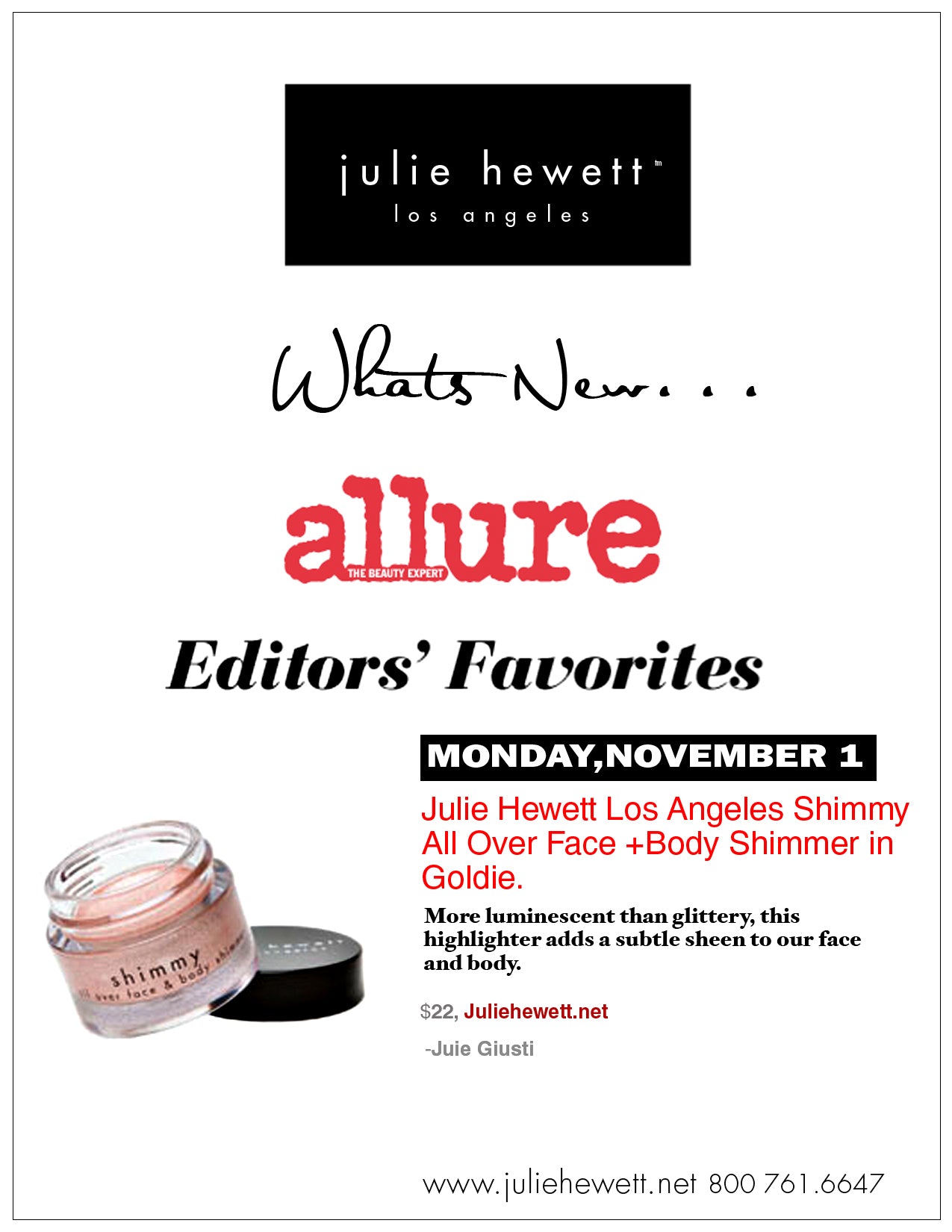 Press – Julie Hewett LA / Hue Cosmetics Inc.