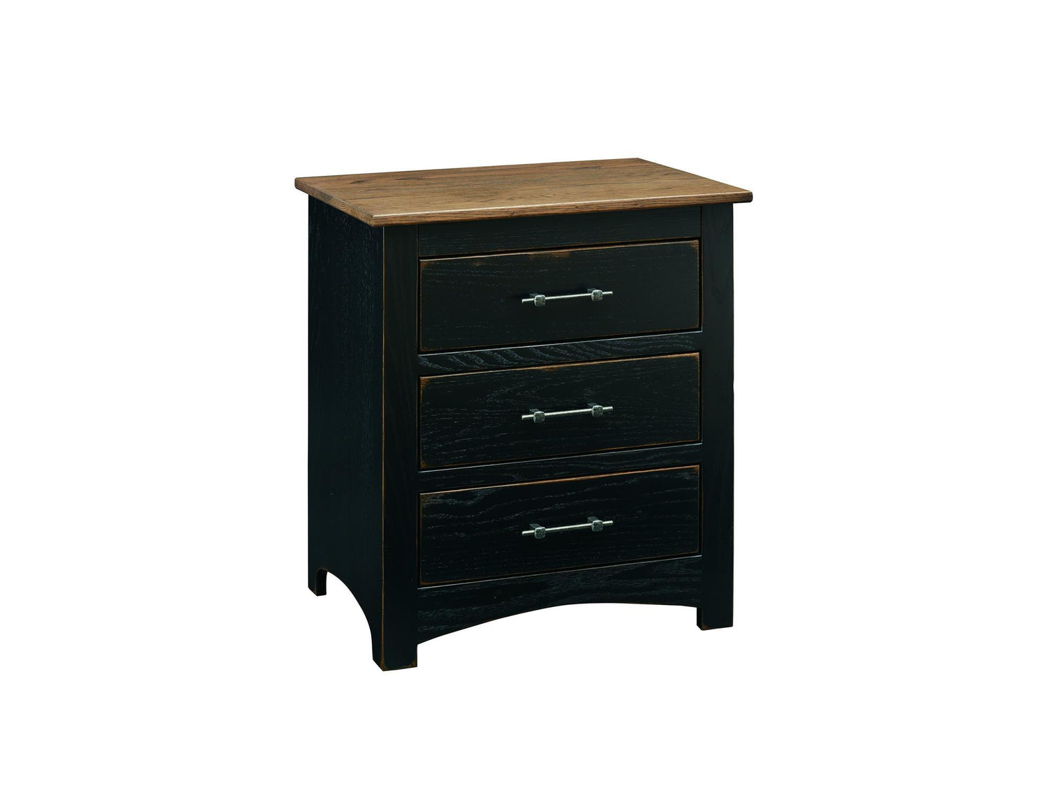 Mission 3 Drawer Night Stand With Locking Slideout Top Bedroom