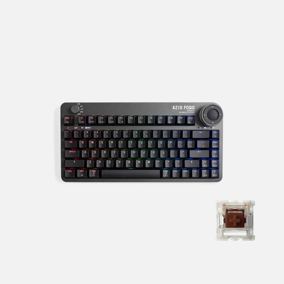 FOQO Wireless Keyboard Space Gray / Brown