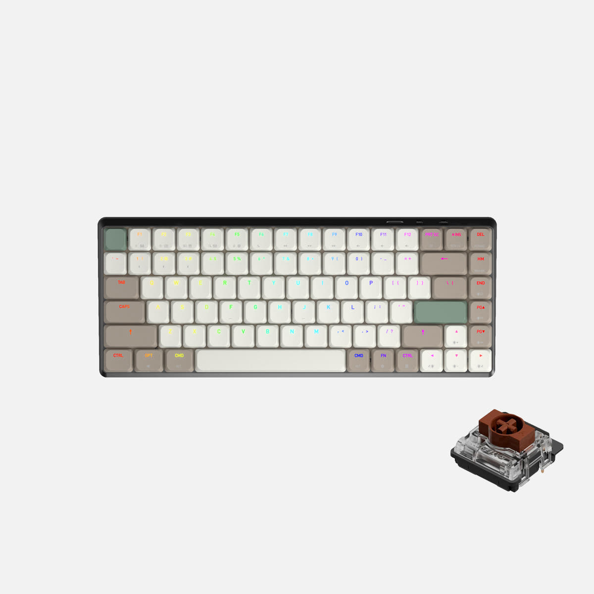 Cascade Slim 75% Wireless Hot-Swappable Keyboard Space Gray / Forest Light / Gateron Low-Profile Brown
