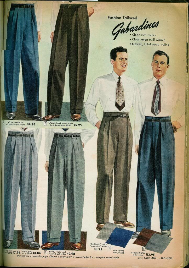 mens trousers 1930s 1940s