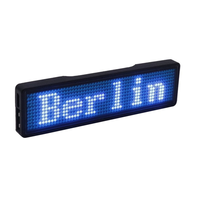 using a scrolling led badge