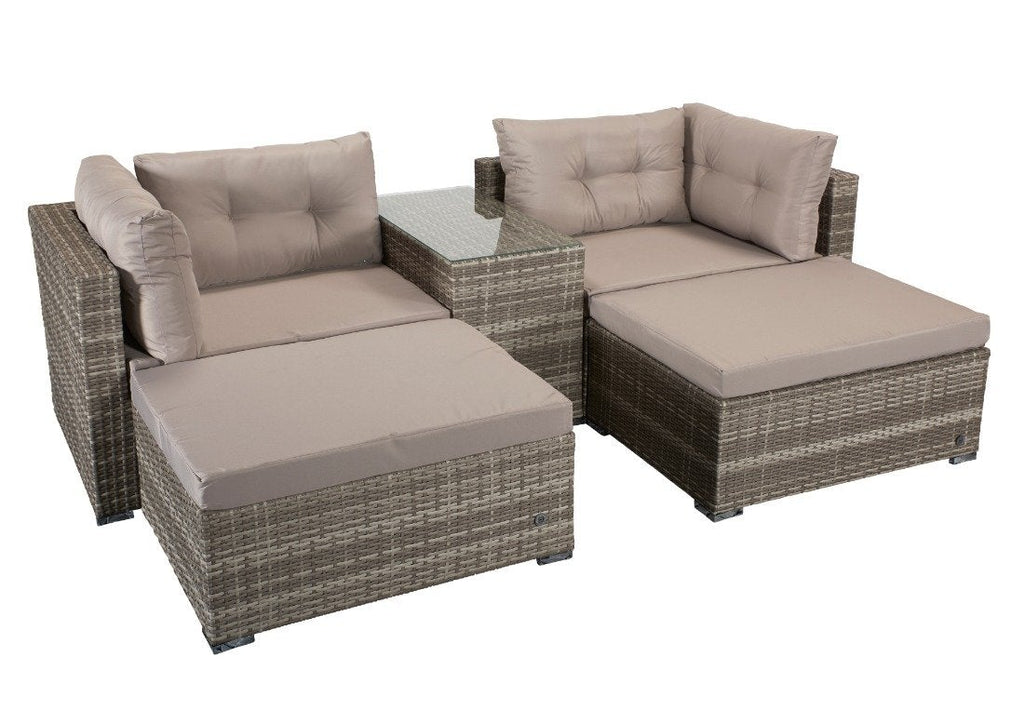 Rattan Luxury Sofa Set - Light Grey - Holywell Range – RattanWorld
