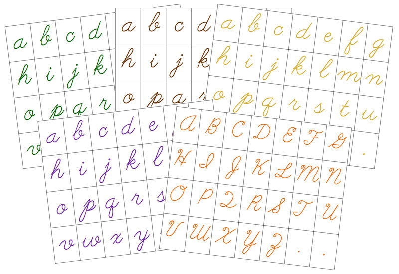 alphabet in cursive printable chart