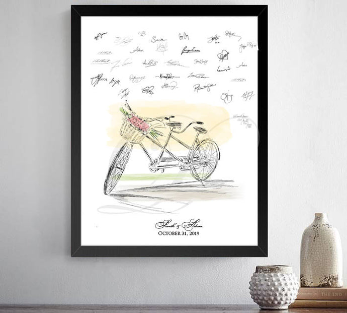 Bicycle Built for 2 Guest Book Alternative Print, Guestbook, Bridal Shower, Wedding, Alternative GuestBook, Sign-in, Bike for Two - Darlington Guestbooks