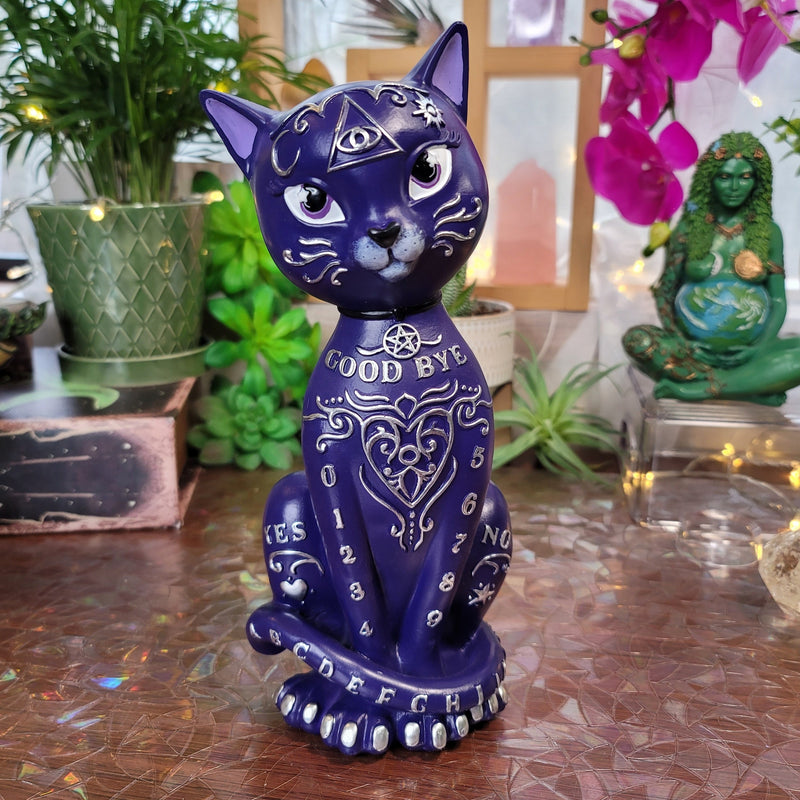 Large Pawzuph Horned Occult Cat Figurine