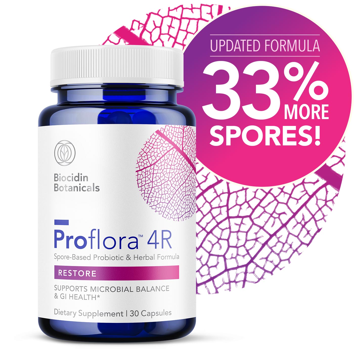 Proflora™4R - Spore-Based Probiotic & Herbal Formula | Professional - Biocidin Botanicals product image