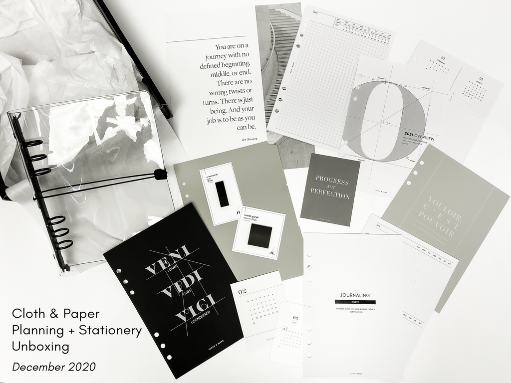 December 2020 | Cloth & Paper Planning + Stationery Unboxing